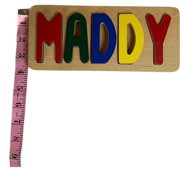 Personalized Maddy 5 Piece‎ Wooden Puzzle Letters Learning Names Colorful Sturdy - Picture 4 of 5
